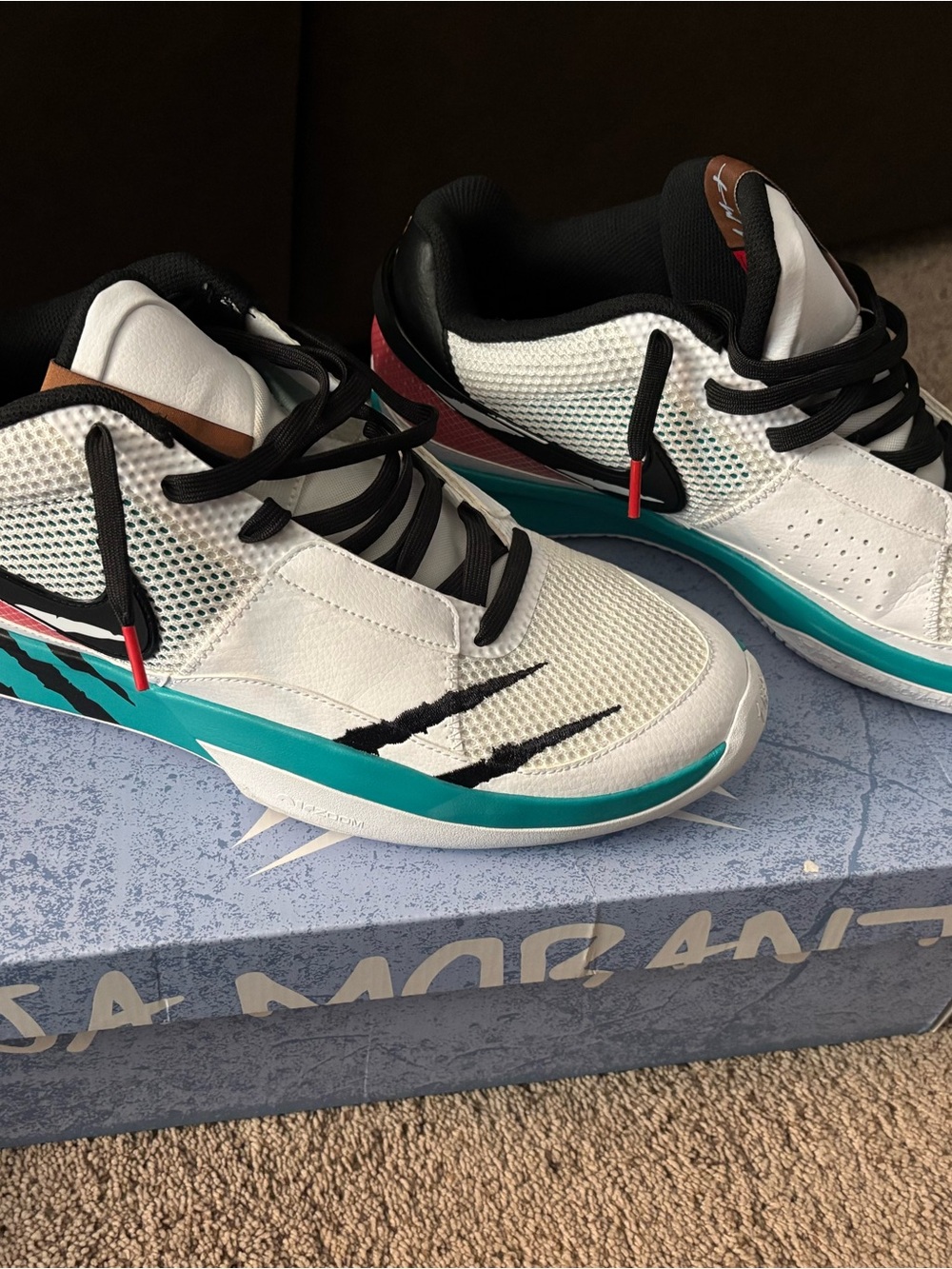 Nike JA 1 Scratch Unisex Shoes Size 13, Color: White/Black/Turbo Green